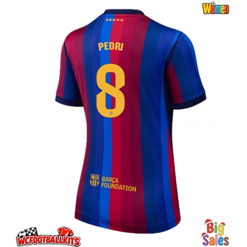 Barcelona Pedri Gonzalez #8 Replica Home Stadium Shirt for Women 2026-27 Short Sleeve